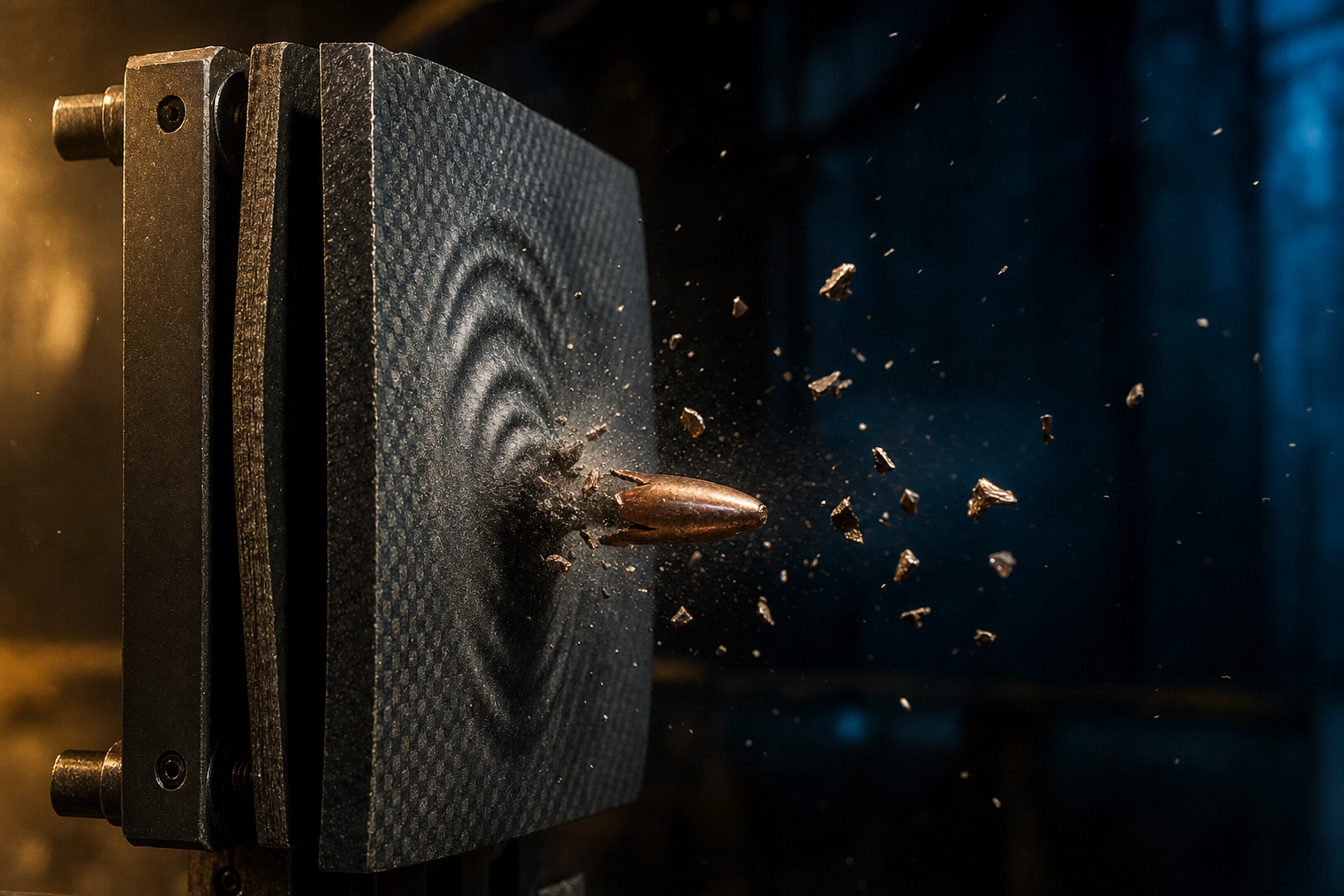 Ballistic armor test — bullet stopped