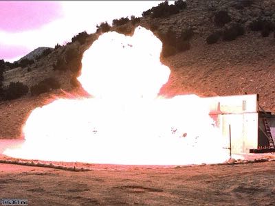 Live blast test explosion